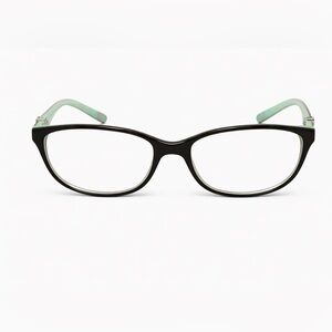 Tiffany & Co. Black Oval Glasses With Tiffany Blue Temples